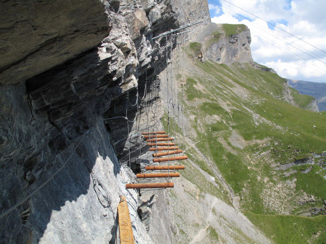 Gemmiwand-Klettersteig: Axel im B&uuml;gellabyrinth
