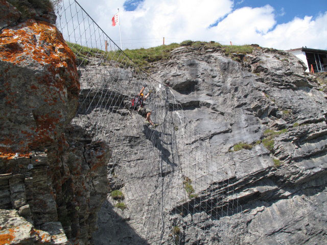 Gemmiwand-Klettersteig: auf der Spinne