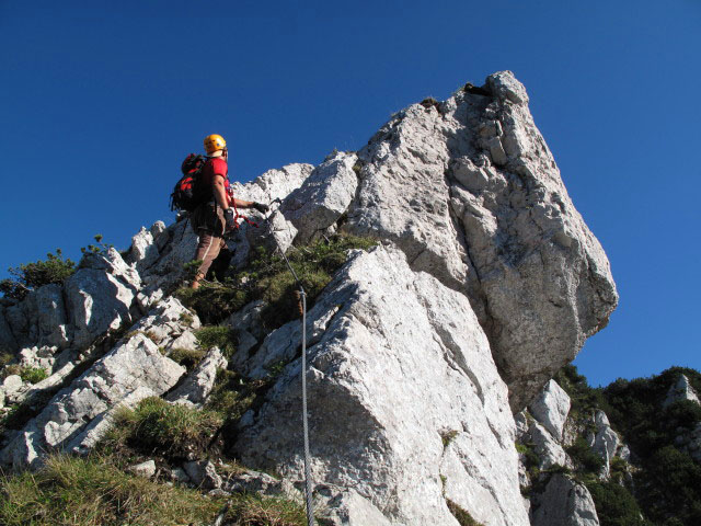 Katrin-Klettersteig: Axel in der Gipfelwand