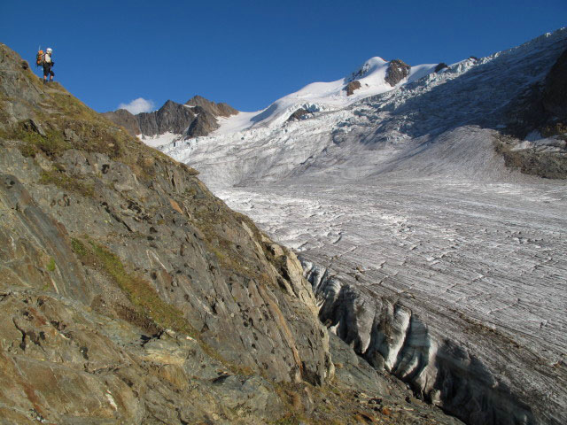 Gudrun auf der Seitenmor&auml;ne des Taschachferners (10. Sep.)