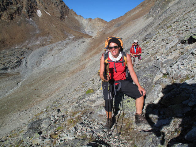 Gudrun und Christoph am Neuen Offenbacher H&ouml;henweg zwischen Vorderer Eiskastenbach und Wurmtaler Kopf (11. Sep.)