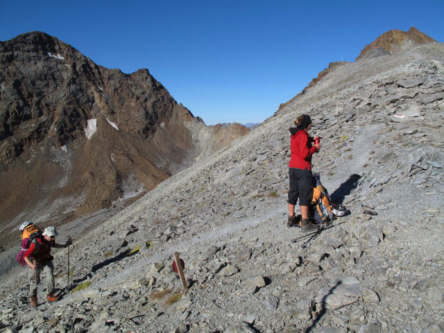 Christoph und Gudrun am Neuen Offenbacher H&ouml;henweg zwischen Vorderer Eiskastenbach und Wurmtaler Kopf (11. Sep.)
