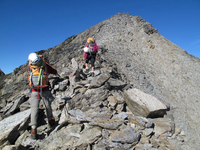 Christoph und Gudrun am Neuen Offenbacher H&ouml;henweg zwischen Vorderer Eiskastenbach und Wurmtaler Kopf (11. Sep.)