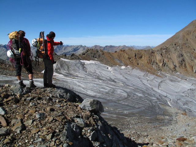 Gudrun und Christoph zwischen Wurmtaler Kopf und Rifflferner (11. Sep.)