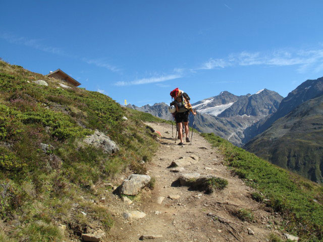 Gudrun auf Weg 926 zwischen Rifflsee und Rifflseeh&uuml;tte (11. Sep.)