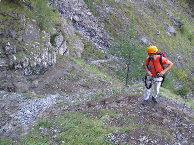 Ch&auml;ligang-Klettersteig: Andreas im Einstieg