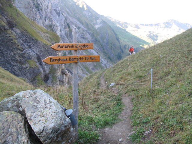 Ch&auml;ligang-Klettersteig: Andreas im Ausstieg