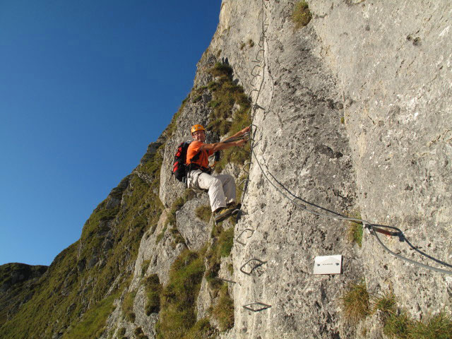 Gantrisch-Klettersteig: Andreas im K&uuml;re-W&auml;ndli