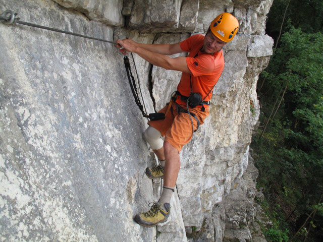 Andreas am Klettersteig im Klettergarten Eppenberg 1