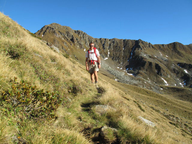 Ich am Pfunderer H&ouml;henweg zwischen Kleines Tor und Tiefrastenh&uuml;ttl (1. Okt.)