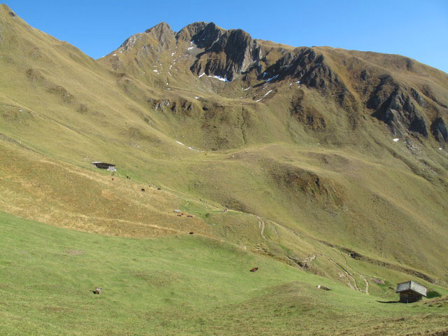 Mitterhoferalm vom Pfunderer Höhenweg aus (2. Okt.)