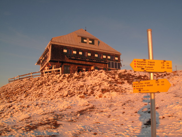 Reichensteinh&uuml;tte, 2.136 m (15. Okt.)