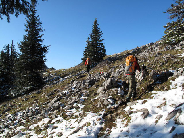 Gudrun und Christoph am Majewski-Steig zwischen Gippelt&ouml;rl und Abzweigung Gippel