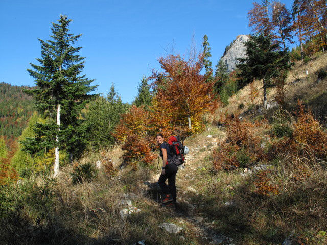 Sonja am Sommerauweg zwischen Weg 28 und Abzweigung Sommeraustein S&uuml;dostgrat