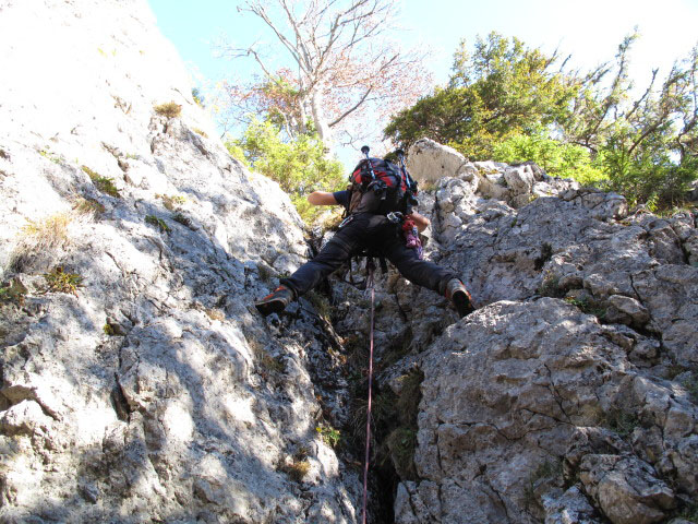Sommeraustein S&uuml;dostgrat: Sonja in der ersten Seill&auml;nge