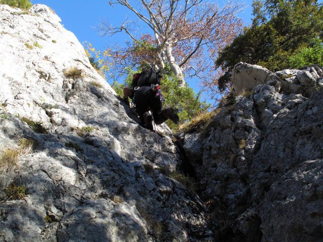 Sommeraustein S&uuml;dostgrat: Sonja in der ersten Seill&auml;nge