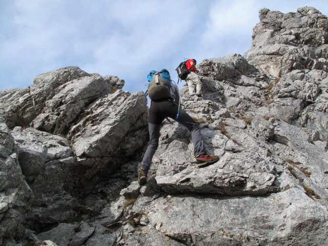 Kleiner Schoberstein S&uuml;dgrat: erste Seill&auml;nge