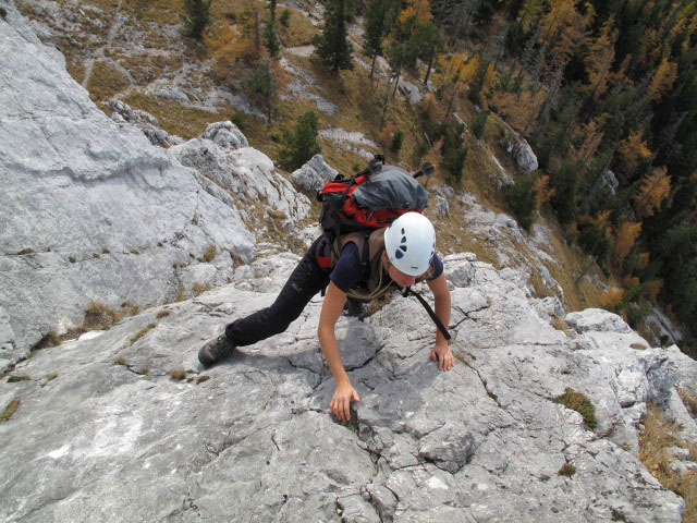 Kleiner Schoberstein S&uuml;dgrat: Sonja in der zweiten Seill&auml;nge