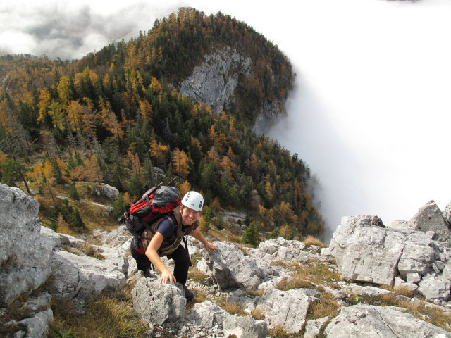 Kleiner Schoberstein S&uuml;dgrat: Sonja in der zweiten Seill&auml;nge