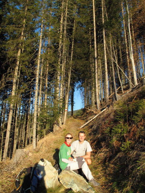 Carmen und ich auf Weg 651 zwischen Naturfreundebr&uuml;ndl und Selzthal