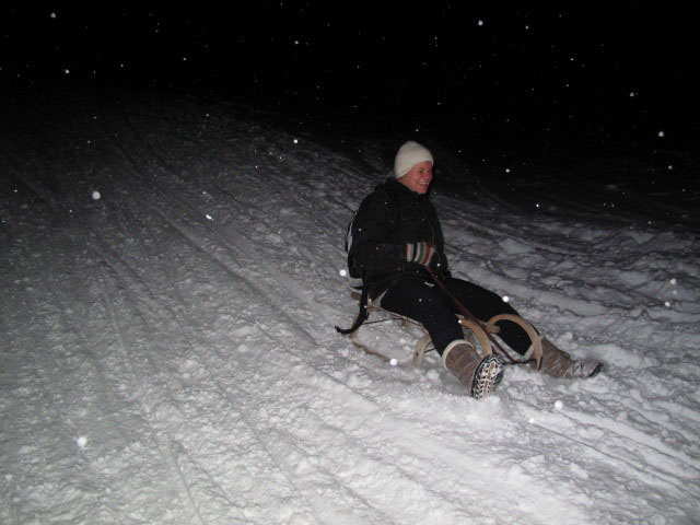 Marlies auf der Rodelbahn Roseggerhaus (31. Dez.)