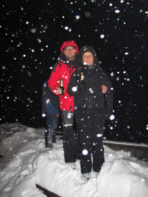 Michael und Marion beim Roseggerhaus, 1.586 m (1. J&auml;n.)