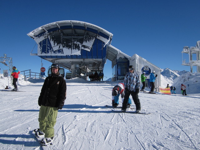 Markus, Enrico und Thomas bei der Bergstation der Zammermoosbahn, 2.183 m (14. J&auml;n.)