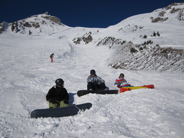Manuel, Markus, Thomas und Enrico im Schindlerkar-Steilhang (14. J&auml;n.)