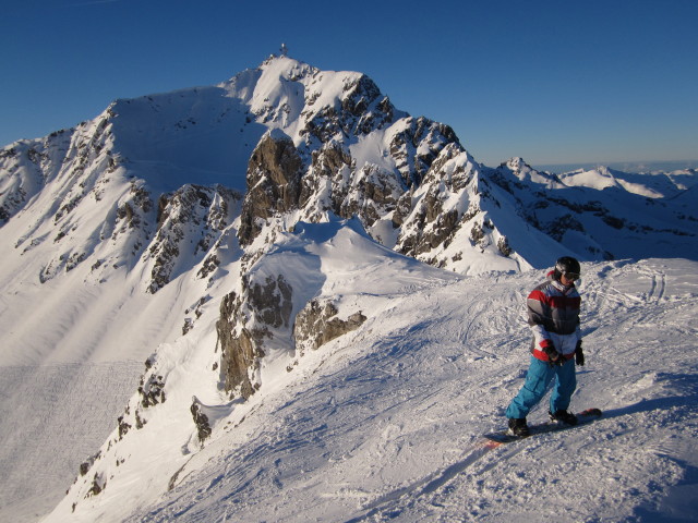 Enrico bei der Bergstation der Schindlergratbahn, 2.643 m (14. J&auml;n.)
