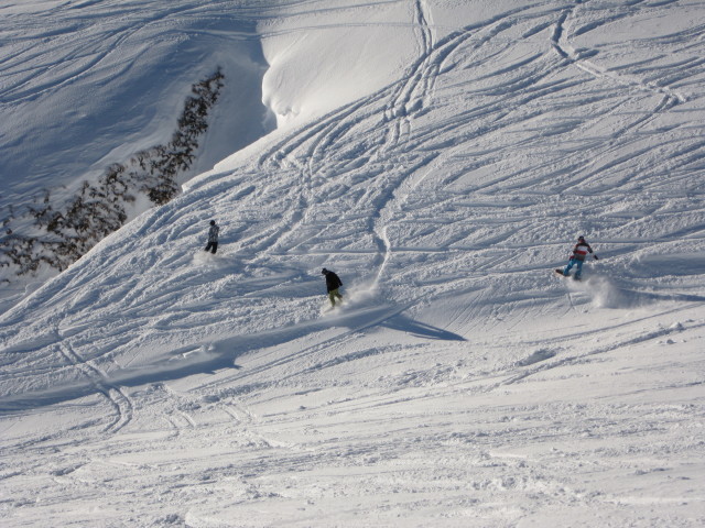 Thomas, Markus und Enrico neben der Jazziabfahrt (15. J&auml;n.)