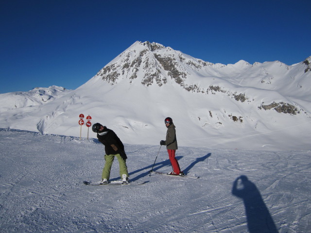 Markus und Manuel bei der Bergstation der Trittalpbahn, 2.166 m (15. J&auml;n.)
