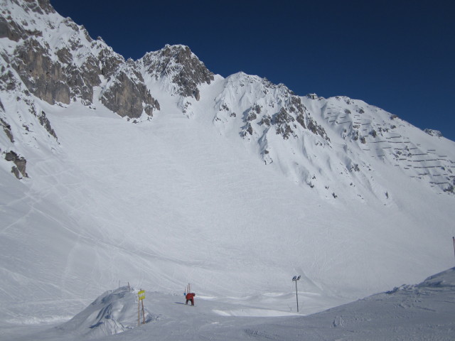 Karrinne-Skiroute von der Bergstation des DSL Frau-Hitt-Warte aus