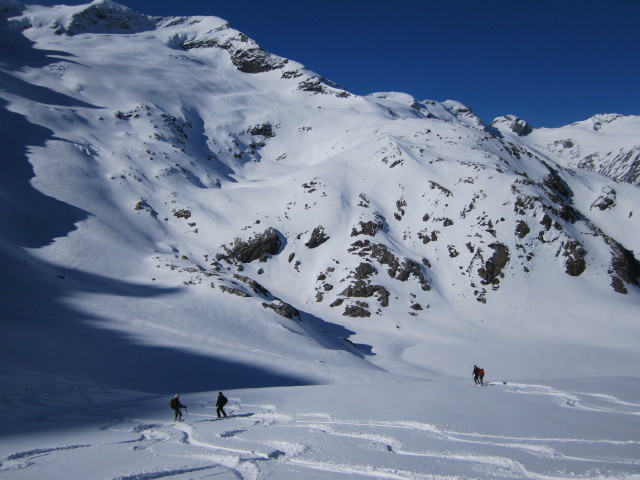 Siegbert, Gerwalt, Norbert und Christoph zwischen hinterm Malham und Keesseele (1. Apr.)