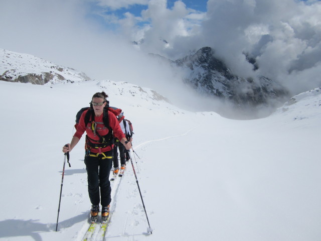 Michaela, Norbert und Klaus am N&ouml;rdlichen Malhamkees (6. Apr.)