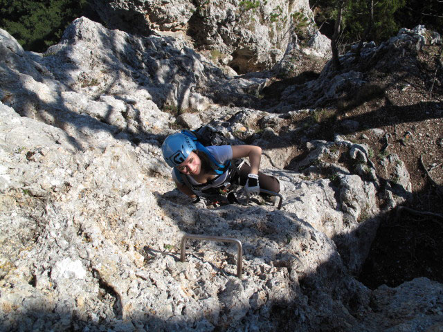 Wildenauer-Klettersteig: Diana in der Schlusswand