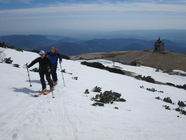 Irene und Lutz zwischen Bahnhof Hochschneeberg und Damb&ouml;ckhaus