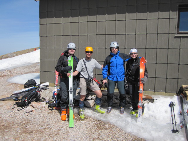 Erich, ich, Lutz und Irene bei der Fischerh&uuml;tte, 2.049 m