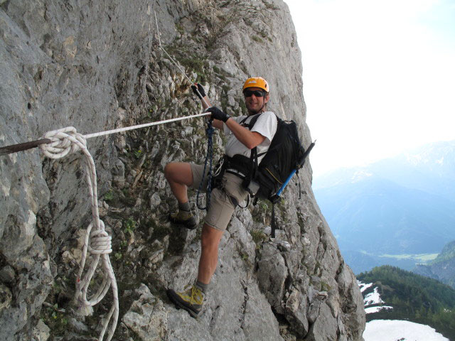 S&uuml;dostsporn-Klettersteig: Ich im Einstieg (27. Mai)