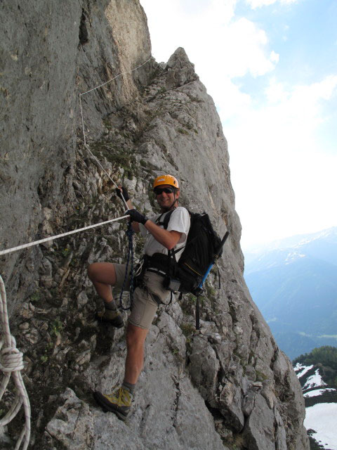 S&uuml;dostsporn-Klettersteig: Ich im Einstieg (27. Mai)