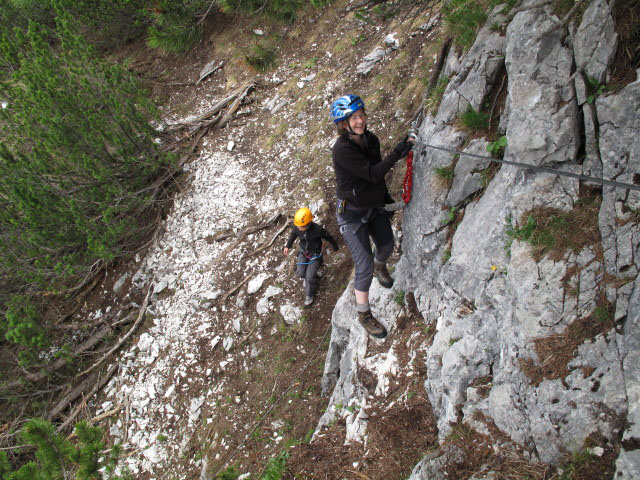 Philipp und Irene am Abstiegsklettersteig der &Uuml;bungsklettersteige Prielschutzhaus (27. Mai)