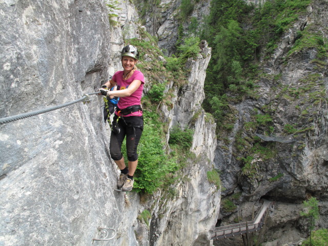 Kitz-Klettersteig: Martina im Ausstieg