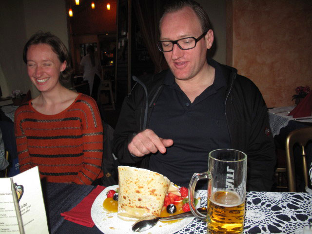 Carmen und Erich im 'La Cr&ecirc;perie'