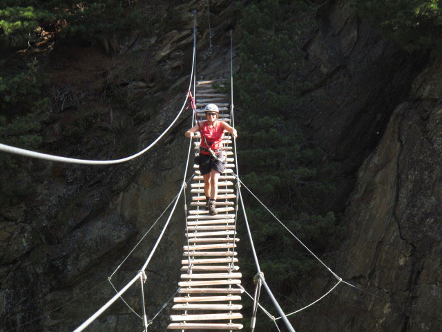 Obergurgler Klettersteig: Gudrun auf der Nepalbr&uuml;cke (30. Juni)