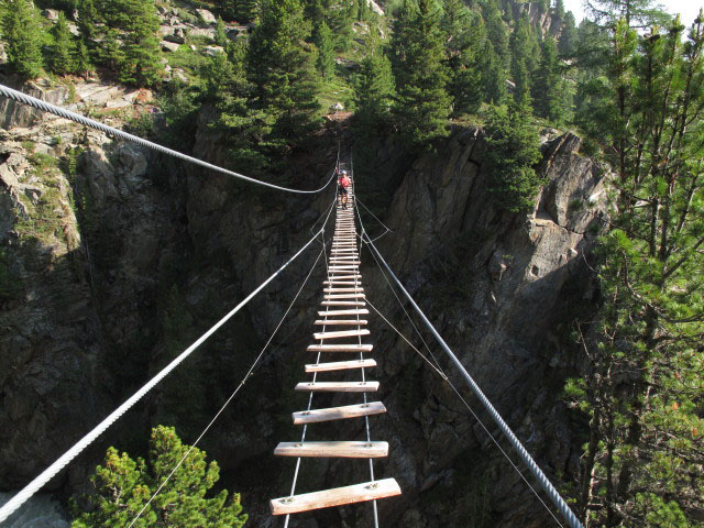 Obergurgler Klettersteig: Gudrun auf der Nepalbr&uuml;cke (30. Juni)