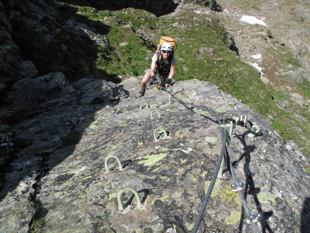 Schw&auml;rzenkamm-Klettersteig: Christoph in der Sektion 2 (30. Juni)