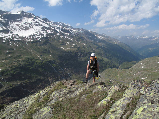 Schw&auml;rzenkamm-Klettersteig: Christoph im Ausstieg (30. Juni)