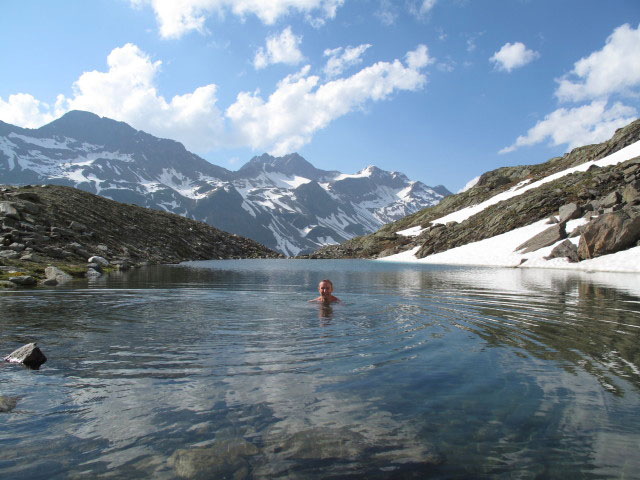 Ich neben Weg 922 zwischen Schw&auml;rzenkamm-Klettersteig und Hochwildehaus (30. Juni)