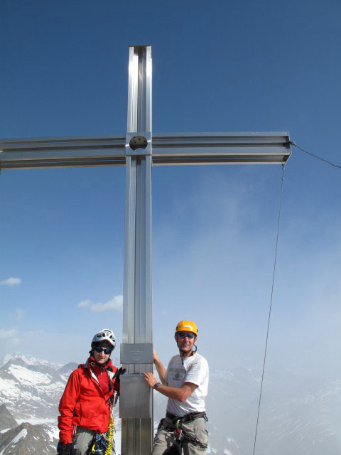 Christoph und ich am Hochwilde-Nordgipfel, 3.458 m (1. Juli)
