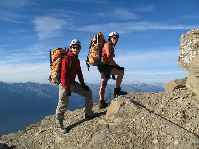 Christoph und Gudrun am Augsburger H&ouml;henweg zwischen Grinner Ferner und Dawinkopf (12. Aug.)