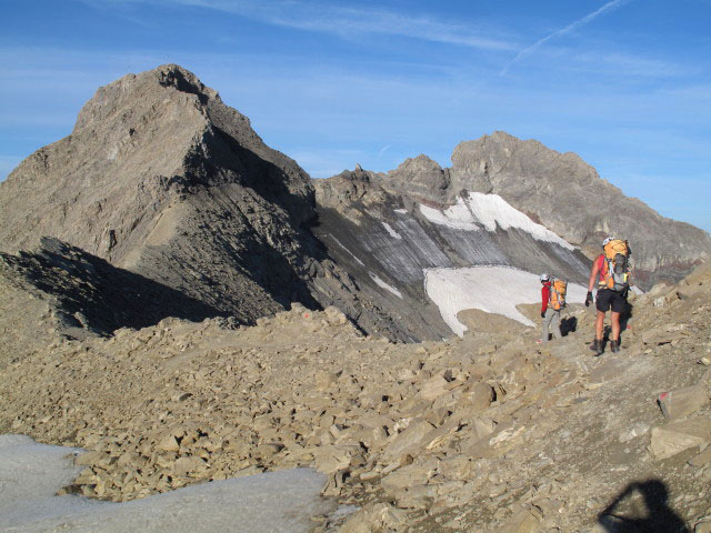 Christoph und Gudrun am Augsburger H&ouml;henweg zwischen Grinner Ferner und Dawinkopf (12. Aug.)